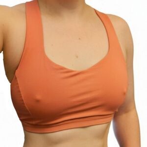 EUC Lululemon Free to be Serene Size 8 Salmon Peach sports Bra